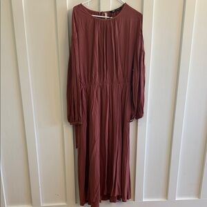 Zara Burgundy Long Sleeve Dress